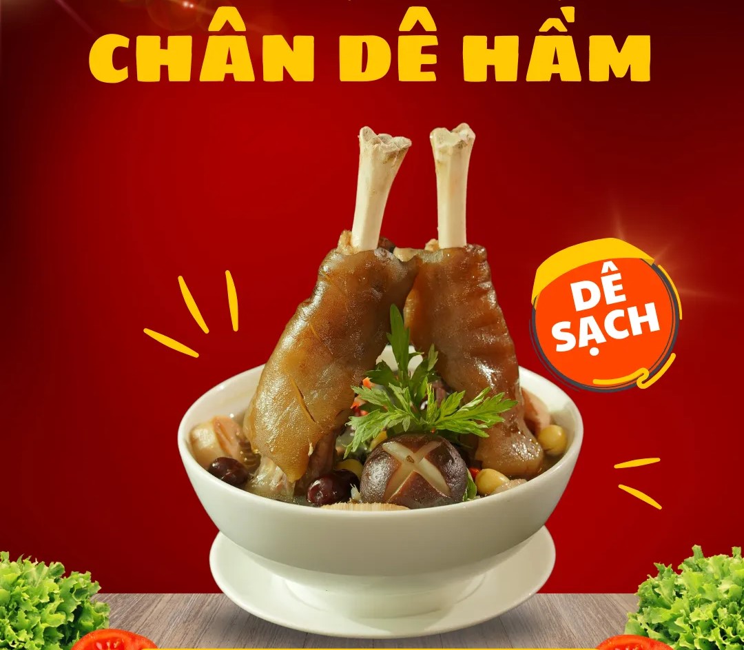 chân dê hầm thuốc bắc - đặc sản dê ninh bình