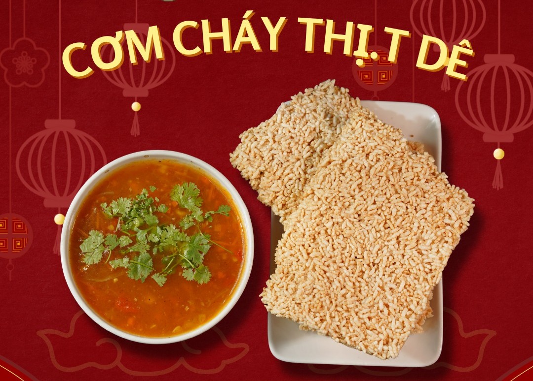 cơm cháy thịt dê ninh bình